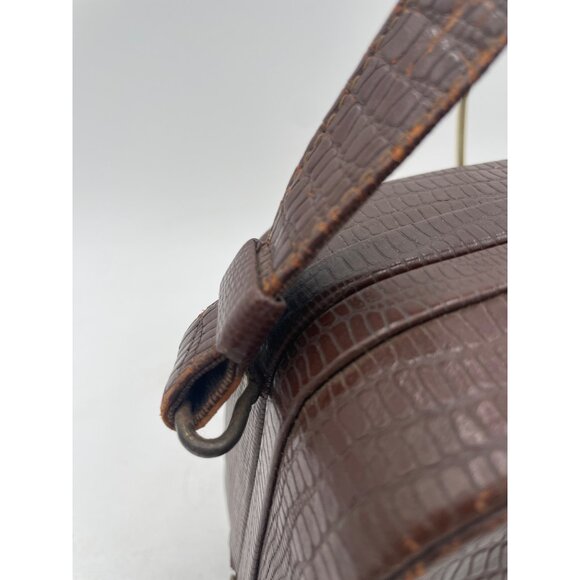 Brown Faux Leather Handbag by AMERICAN MODES Gold Clasp & Matching Coin Purse - Picture 9 of 14